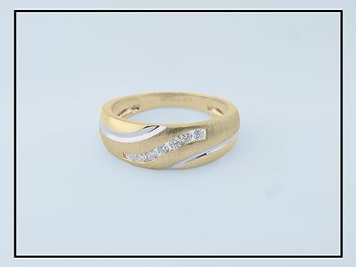 Dazzlingrock Collection Round Lab Grown White Diamond 7 Stone Cathedral Style Anniversary Wedding Band for Men (0.22 Ctw) in 10K Solid Yellow Gold, Size 11.5