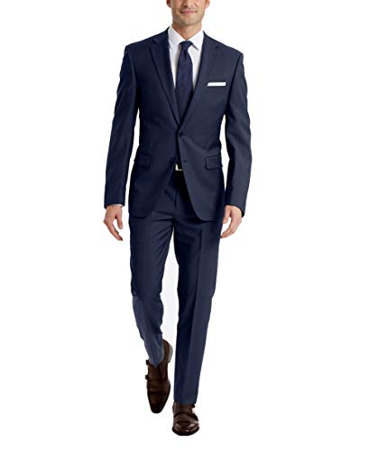 Calvin Klein Men's Slim Fit Suit Separates, Solid Medium Blue, 46 Regular