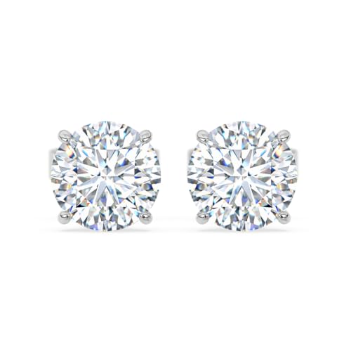 1.0 Carat 14K White Gold IGI Certified LAB GROWN Round Cut Diamond Stud Earrings for Women 4 Prong Screw Back for her MADE IN USA (E-F Color, VS1-VS2 Clarity)