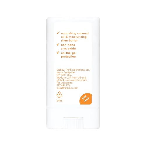 Thinkbaby Mineral Sunscreen Stick SPF 30, 0.64 Oz, Vegan & Water Resistant