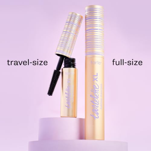 tarte tartelette XL tubing mascara – Lash Extensions in a Tube with Peptide, Extra-Bold Buildable Length & Volume, Smudge-Proof Longwear, Easy-to-Remove, Vegan & Cruelty-Free, travel size, black