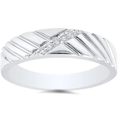 P3 POMPEII3 Pompeii Mens Diamond 14K White Gold Wedding Ring - Size 7
