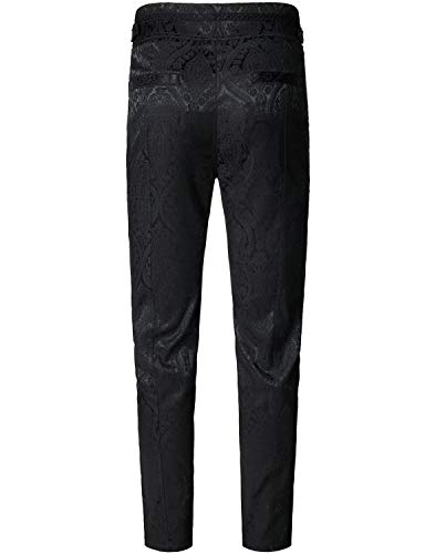 VATPAVE Mens Gothic Pants Cosplay Costume Trousers Steampunk Victorian Pants Small LP05 Black