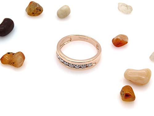 Dazzlingrock Collection 1.00 Cttw in 10K Solid Rose Gold Round Lab Grown White Diamond Mens Anniversary Wedding Band in Solid Rose Gold, Size 11