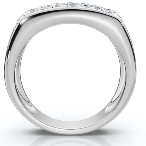 P3 POMPEII3 Pompeii Men's 2Ct Diamond Ring Gold Multi Row Wedding Anniversary Band Lab Grown - Size 10.5 (F/G,VS1-VS2)