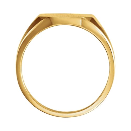 Solid 14k Yellow Gold 12x10mm Octagon Engravable Signet Ring Band - Size 6.5