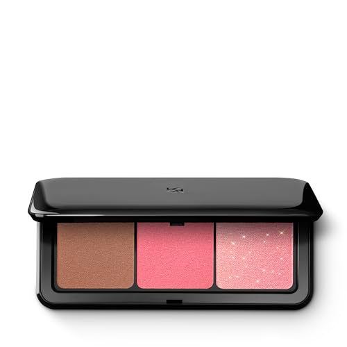KIKO Milano Multi Finish Trio Blush & Bronzer Palette 03 | Face Palette With 1 Bronzer And 2 Blushes In Matte And Metallic Finishes