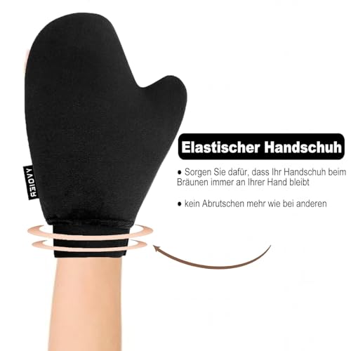 Yvoier Self Tanning Mitt Applicator - Elastic Wrist Tan Mitt Applicator Microfibre Tanning Lotion Applicator Self Tanning Glove Sunless Tanning Mitt Streak Free Tan for Tanner Spray Mousse Lotions