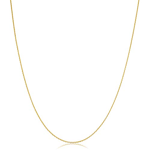 Kooljewelry 10k Yellow Gold Diamond-cut Cable Chain Necklace (20 inch)