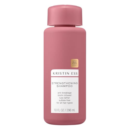 Kristin Ess Biotin Shampoo - Sulfate Free + Color Safe - Promotes Healthy Hair Growth, Strengthens + Nourishes Dry Damaged Hair - Anti-Breakage Fortifying Biotin Repair Shampoo for Volume - Vegan