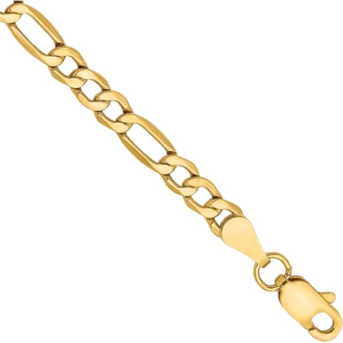 IceCarats 14K Yellow Gold 3.5mm Figaro Chain Link Bracelet, 7 inch