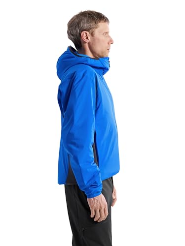 Arc'teryx Atom Hoody Men's | Lightweight Insulated Jacket for Men with Hood | Moisture and Wind Resistance | Fluidity/Black Sapphire, Large
