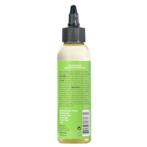 Style Factor LockBOOSTER Scalp Moisturizing Oil – Lightweight Hydration with Peppermint & Tea Tree Oil for revitalizing Braids, Locs & Twists – Soothes, Nourishes and Supports Scalp Care – 4 oz