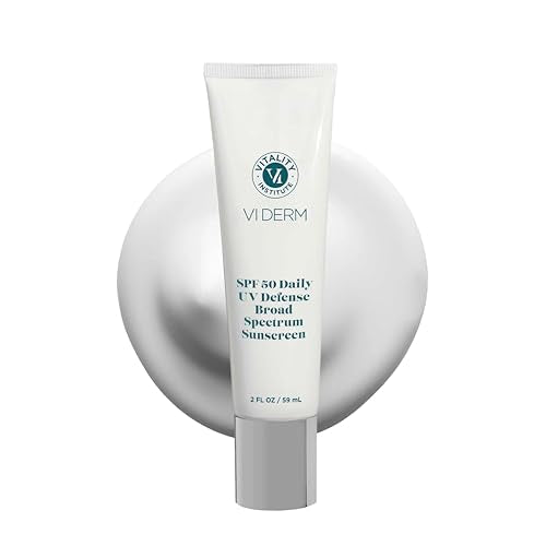 VI Derm SPF 50 Daily UV Defense Sunscreen - Broad Spectrum Sunblock for Face & Body - Lightweight, Oil-Free, Fast-Absorbing Skincare Protector - Clean, Non-Greasy Formula - Fragrance Free, 2 Fl Oz