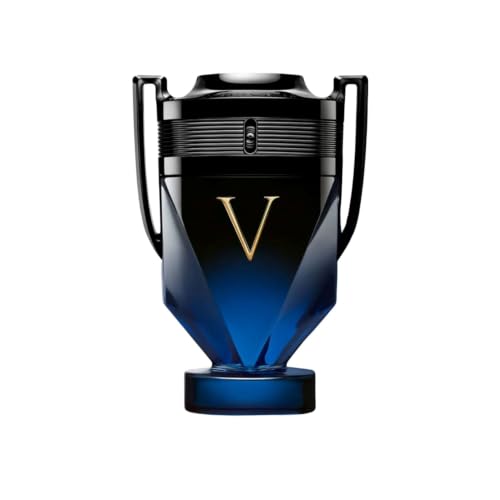 Rabanne Invictus Victory Elixir Parfum for Men - Long Lasting Intense Amber Woody Spicy Men's Perfume with Cardamom, Lavender & Vanilla - Trophy Bottle French Fragrance Spray, 3.4 oz