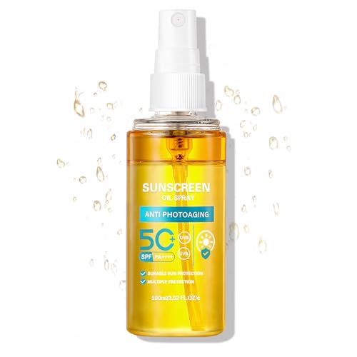 QIUFSSE Sunscreen Oil Body Sunscreen Spray,SPF 50 Body Oil Spray