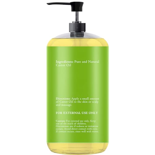 Essentially KateS Castor Oil 16.9 Fl Oz - 100% Pure and Natural, Cold Pressed, and Hexane-Free - Hair Care, Skin Care and Body Care