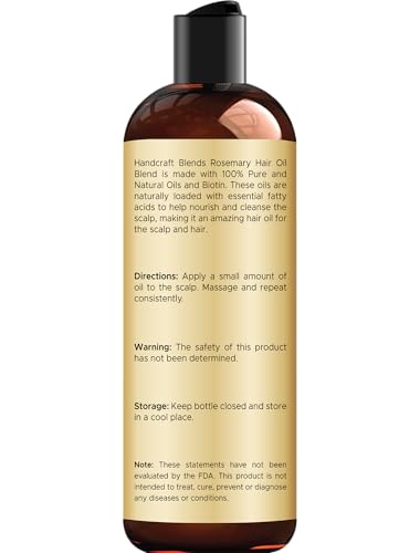 Handcraft Blends Rosemary Oil for Hair 8 Fl Oz | Nourishing Hair Oil | 100% Pure and Natural | Rosemary, Castor, Jojoba, and Batana Oils & Biotin | Carrier Oil