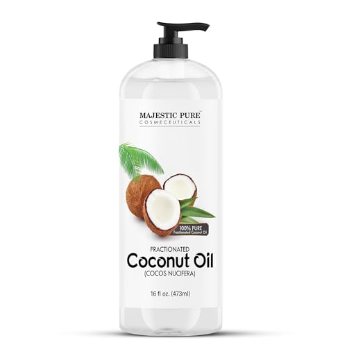 Majestic Pure Fractionated Coconut Oil, 100% Pure Body Oil - 16 Fl Oz