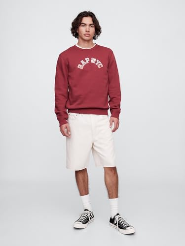 GAP Men's Fashion Logo Crew Sweatshirt, Red Clay, X-Large