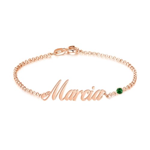 MOLICACI 10K/14K/18K Solid Gold Personalized Name Anklet Bracelet for Women, Real Gold Customized Name Bracelet Anklet Custom Jewelry for Mother's Day, Birthday