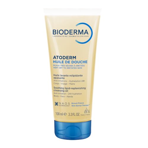 Bioderma - Atoderm - Shower Oil - Moisturizing and Nourishing Body and Face Wash - for Family with Very Dry Sensitive Skin 3.33 Fl Oz