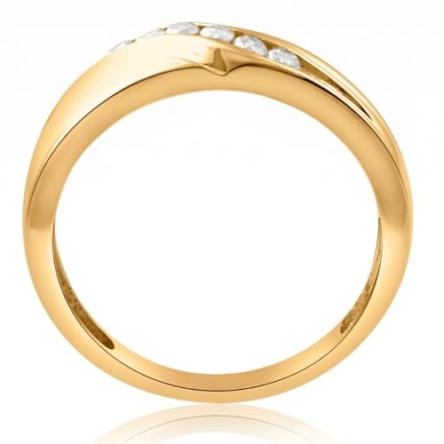 Pompeii Mens 14K Yellow Gold 1/4ct Diamond Wedding Ring Band - Size 11