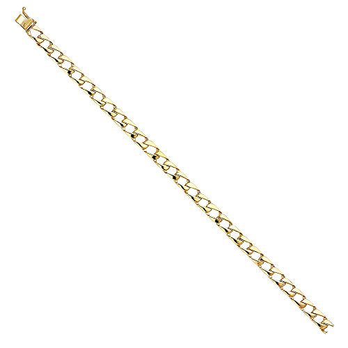 14k REAL Yellow Gold Men's Cuban Link Bracelet - 8"