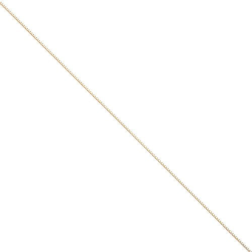 IceCarats 14K Solid Rose Gold 1mm Dainty Box Chain Link Bracelet, 7 inch