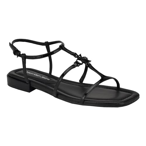 Calvin Klein Women's Sindy Sandal, Black Patent 001, 9