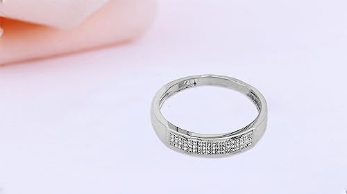Dazzlingrock Collection 0.14 Carat (Cttw) Sterling Silver Round Diamond Men's Micropave Hip Hop Wedding Band, Size 9.5