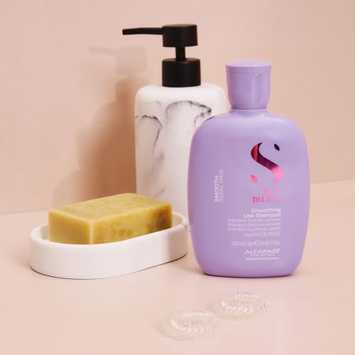 Alfaparf Milano Semi di Lino Smooth Gift Set for Rebel and Frizzy Hair - Sulfate Free Shampoo, Hair Mask and Smoothing Cream - Anti Frizz Control