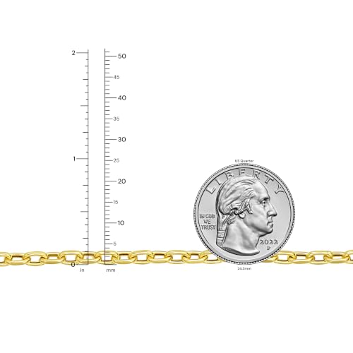 Floreo 14k Yellow Gold 3.3mm Cable Charm Link Bracelet, 7 Inch