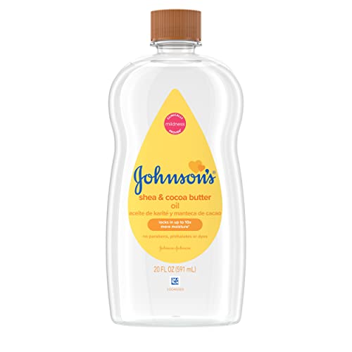 Johnson's Baby Oil with Shea & Cocoa Butter, 20 fl. oz, 6 Pack