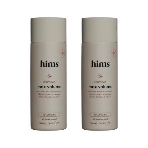 hims Max Volume Shampoo, Biotin, Citrus Spice Scent, 2 Pack, 6.4 Fl Oz