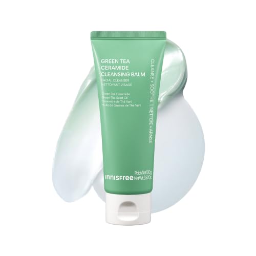 innisfree Green Tea Ceramide Cleansing Balm for Korean Double Cleanse | Melts Away Waterproof Makeup, Sunscreen, and Daily Impurities | Hydrates and Strengthens Moisture Barrier | Mess Free Tube