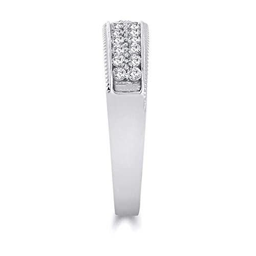 Mens 14k White Gold Wedding Band - Size 8