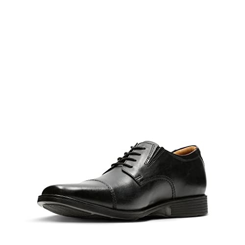 Clarks Men's Tilden Cap Oxford Shoe,Black Leather,11 M US