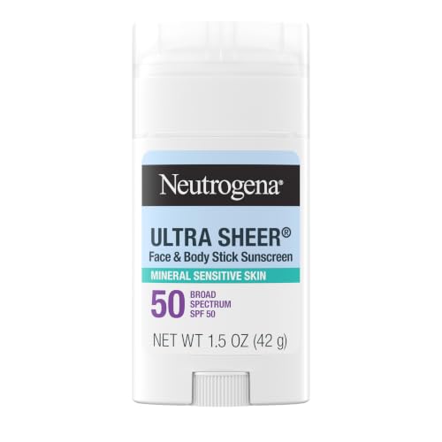 Neutrogena Ultra Sheer Mineral Sunscreen Stick SPF 50, 1.5 oz