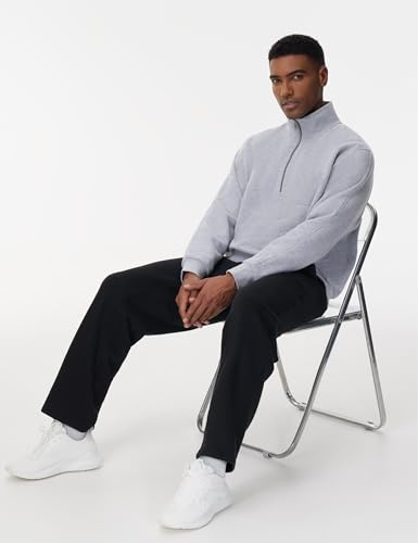 THE GYM PEOPLE Men's Baggy Fleece Workout Sweatpants with Pockets Drawstring Lounge Athletic Running Pants Black