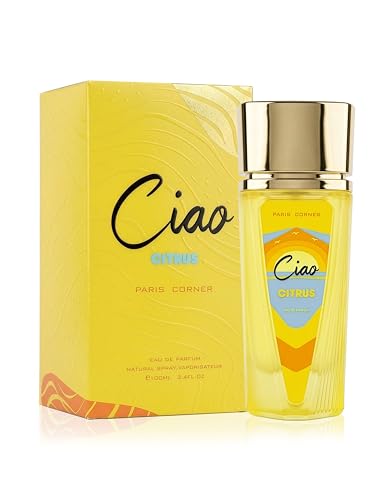Paris Corner Ciao Citrus Eau De Parfum 100ml for Men – Fresh Citrus Fragrance with Grapefruit, Bergamot, Orange Blossom, Musk & Sandalwood