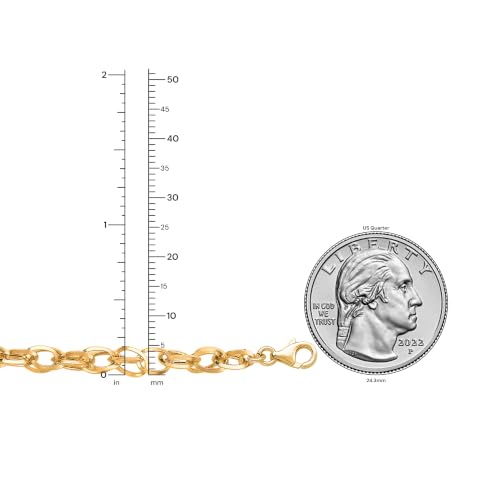 Floreo Italian 14k Yellow Gold 4.5mm Euro Link Bracelet, 7.5 Inch