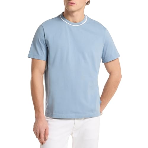 Michael Kors Men's Logo Rib Tee/Chambray, X-Large