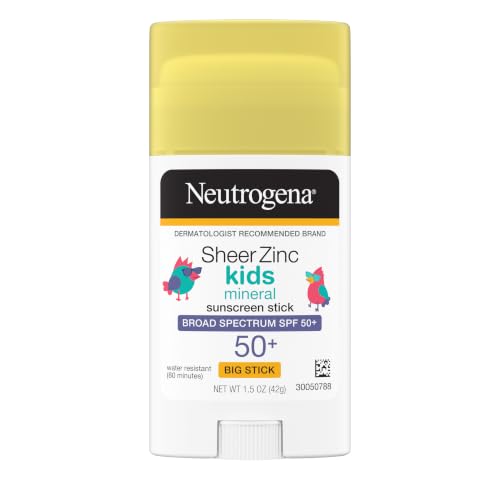 Neutrogena Sheer Zinc Oxide Kids Mineral Sunscreen Stick SPF 50+, 1.5 oz
