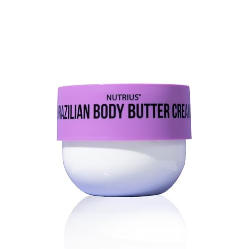 Nutrius Brazilian Body Butter Cream, Botanical Bliss Hydrating Body Butter for Dry Skin with Shea Butter and Plant Squalane, Deep Moisturizing Body Cream for Soft Smooth Skin, 6.76 oz
