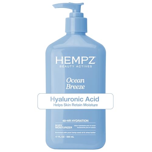 Hempz Body Lotion - Ocean Breeze Limited Edition Daily Moisturizing Cream, Shea Butter, Aloe, Body Moisturizer - Skin Care Products, Hemp Seed Oil - 17 Fl Oz