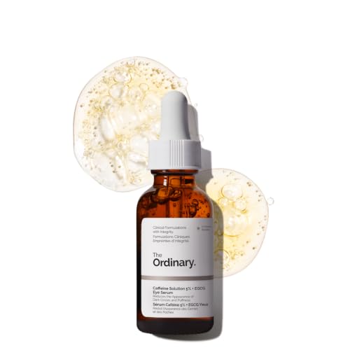 The Ordinary Caffeine Solution 5% + EGCG Eye Serum, Depuffing Eye Serum for Dark Circles and Tired Eyes, 1 Fl Oz