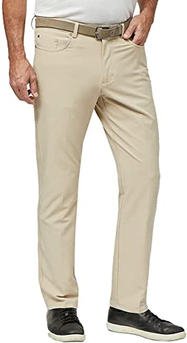 Greg Norman ML75 Performance Men's Pant | 5 Pocket Performance Pant | ML75 Luxury Microfiber - Tan 38W x 30L