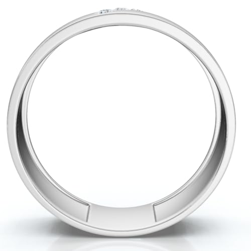 P3 POMPEII3 Pompeii Mens Three Stone Diamond Ring 10k White Gold High Polished 7mm - Size 8.5