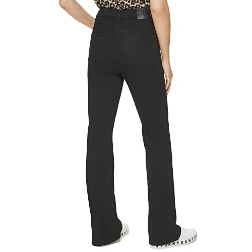 DKNY Women's High Rise Bootcut Jeans, Rinse Black